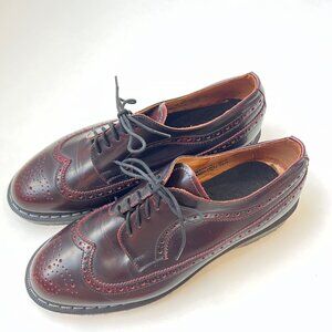 Solovair Burgundy Rub-Off American Brogue Shoe - Size 10 US